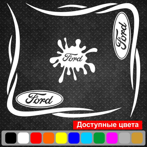 Набір наклейок на автомобіль - Куточки на бічні стекла Ford Tribal v4