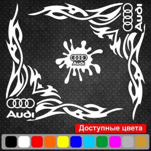 Набір наклейок на автомобіль - Куточки на бічні стекла Audi Tribal v2