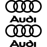Набор виниловых наклеек на автомобиль - Логотип AUDI (2шт)