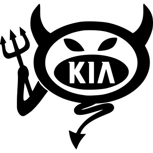 Вінілова наклейка на автомобіль - Чортик KIA