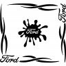 Набор наклеек на автомобиль - Уголки на боковые стекла Ford Tribal v6