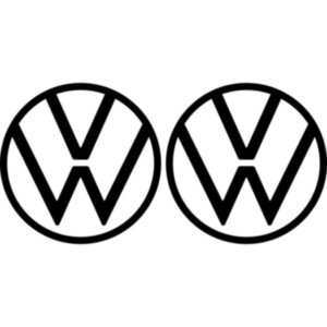 Набір вінілових наклейок на автомобіль - Логотип Volkswagen New (2шт)