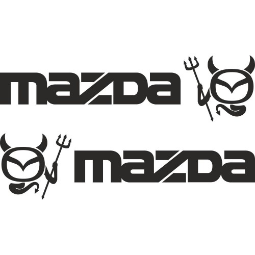 Набір вінілових наклейок на автомобіль - Mazda чортик v2 (2шт)