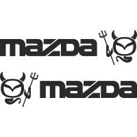 Набор виниловых наклеек на автомобиль - Mazda чёртик v2 (2шт)