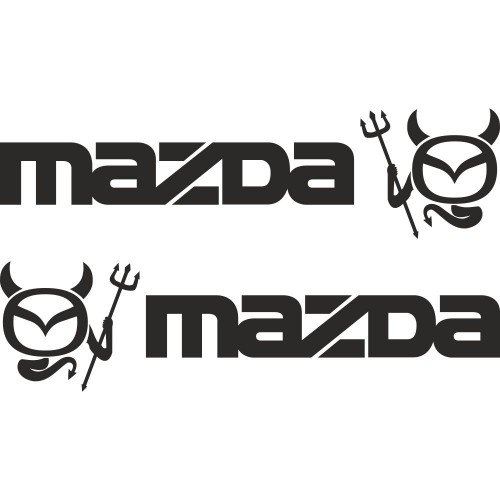 Набор виниловых наклеек на автомобиль - Mazda чёртик v2 (2шт)