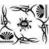 Набор наклеек на автомобиль - Уголки на боковые стекла Daewoo Tribal