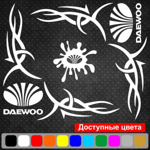 Набір наклейок на автомобіль - Куточки на бічні стекла Daewoo Tribal