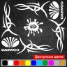 Набор наклеек на автомобиль - Уголки на боковые стекла Daewoo Tribal