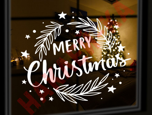 Виниловая наклейка на Новый Год - Merry Christmas / Рождество v2