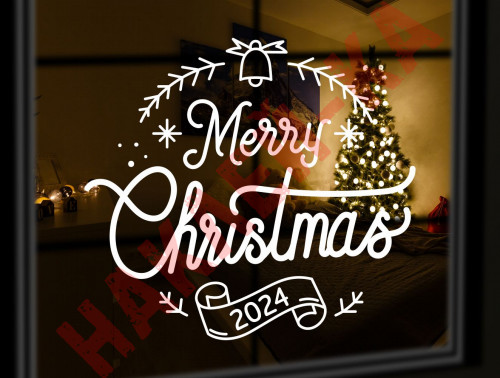 Вінілова наклейка на Новий Рік - Merry Christmas /Різдво v3