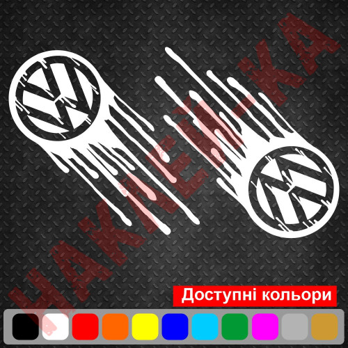 Наклейка на автомобіль - Volkswagen ляпка, 2шт.