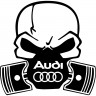 Вінілова наклейка на автомобіль - Череп з поршнями Audi Вінілова наклейка на автомобіль - Череп з поршнями Audi