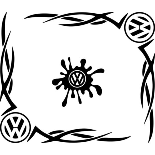 Набір наклейок на автомобіль - Куточки на бічні стекла Volkswagen Tribal
