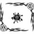 Набір наклейок на автомобіль - Куточки на бічні стекла Volkswagen Tribal Набір наклейок на автомобіль - Куточки на бічні стекла Volkswagen Tribal