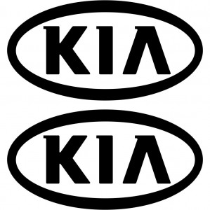 Набір вінілових наклейок на автомобіль - Логотип KIA (2шт)