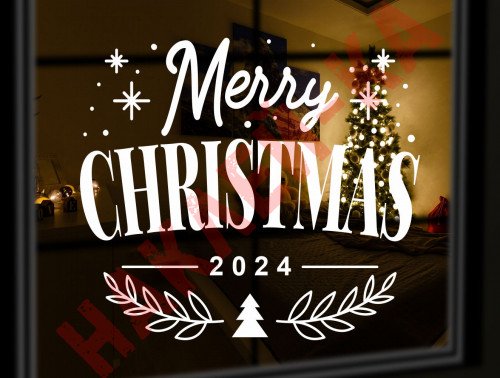 Виниловая наклейка на Новый Год - Merry Christmas / Рождество v4
