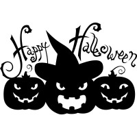 Вінілова наклейка - Happy Halloween v2 Гарбузи