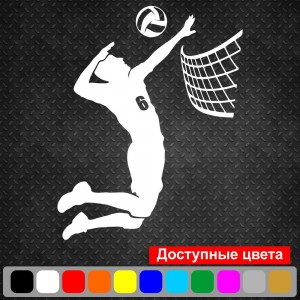Вінілова наклейка на автомобіль - Волейболіст | Volleyball v5