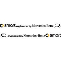Вінілова наклейка на автомобіль - Smart engineered by Mercedes-Benz (2шт.)