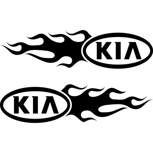 Набір вінілових наклейок на автомобіль - KIA Полум`я (2шт.)