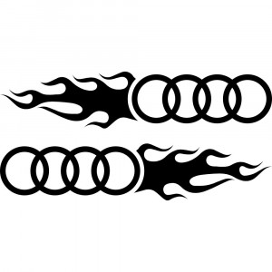 Набір вінілових наклейок на автомобіль - Audi Полум`я (2шт)