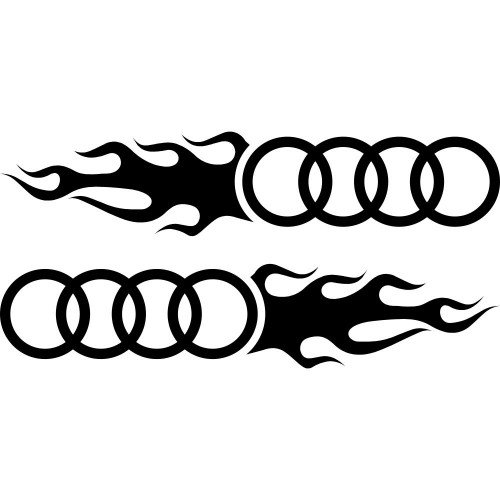 Набір вінілових наклейок на автомобіль - Audi Полум`я (2шт)