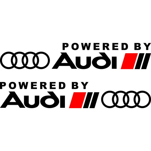 Набір вінілових наклейок на автомобіль - Powered By Audi (2 шт.)