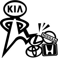 Виниловая наклейка на автомобиль - KIA Лучше Всех