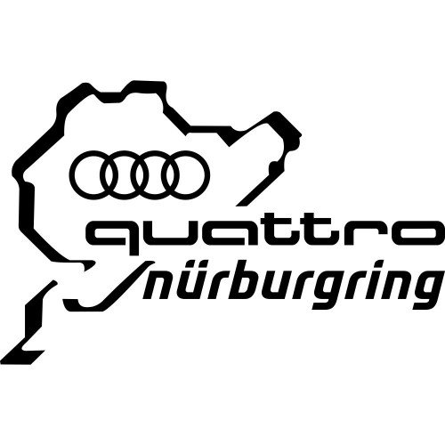 Виниловая наклейка на автомобиль - Audi Quattro Nurburgring | Ауди Кватро Нюрбургринг v2
