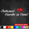 Вінілова наклейка на виписку з пологового будинку - Кохана! Дякую за сина! Вінілова наклейка на виписку з пологового будинку - Кохана! Дякую за сина!