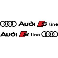 Набор виниловых наклеек на автомобиль - Audi S Line (2 шт.)