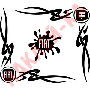 Набір наклейок на автомобіль - Куточки на бічні стекла Fiat