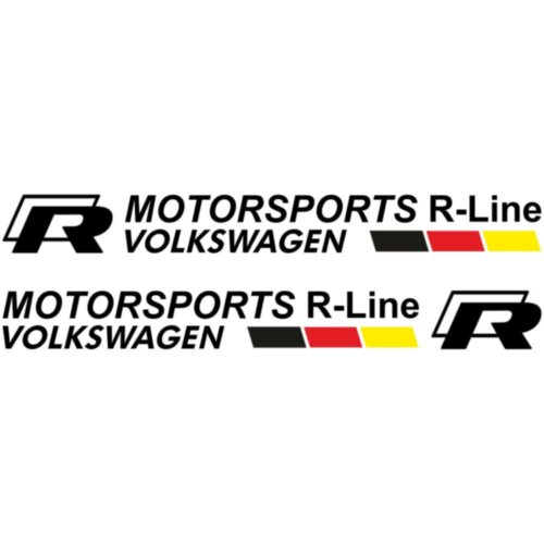 Набір вінілових наклейок на автомобіль - Volkswagen R-Line Motorsports (2 шт.)