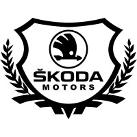 Виниловая наклейка на автомобиль -  Skoda Motors Щит с логотипом