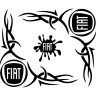 Набор наклеек на автомобиль - Уголки на боковые стекла Fiat v2 Набор наклеек на автомобиль - Уголки на боковые стекла Fiat v2