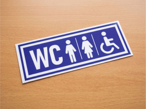 Інформаційні наклейки на двері - Туалет, WC, Ч, Ж та Для людей з інвалідністю (25×9 см)