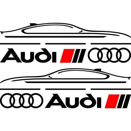 Набор наклеек на зеркала авто - Audi (2шт)
