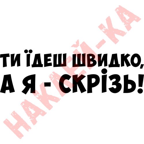 Виниловая наклейка на автомобиль - Ты едешь быстро, а я - везде!