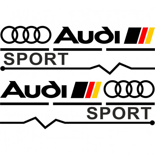 Набір наклейок на дзеркала авто - Audi Sport v2 (2шт)