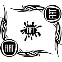 Набір наклейок на автомобіль - Куточки на бічні стекла Fiat v4