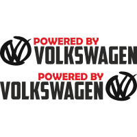 Набір вінілових наклейок на автомобіль - Powered by Volkswagen (2шт)