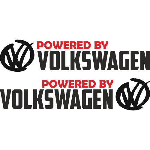 Набір вінілових наклейок на автомобіль - Powered by Volkswagen (2шт)