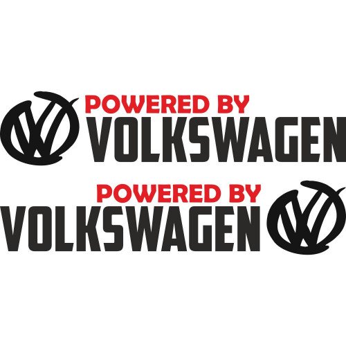 Набір вінілових наклейок на автомобіль - Powered by Volkswagen (2шт)