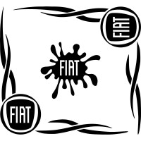 Набор наклеек на автомобиль - Уголки на боковые стекла Fiat v5