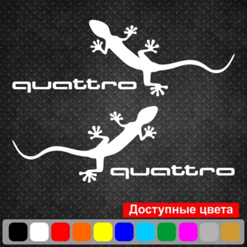 Набір наклейок на дзеркала авто - Audi Quattro Ігуана (2шт)
