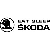 Вінілова наклейка на автомобіль - Eat Sleep Skoda
