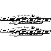 Набор виниловых наклеек на борт автомобиля - Off Road 4 Wheel Drive (2 шт)