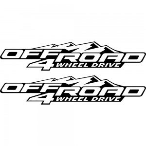 Набір вінілових наклейок на борт автомобіля - Off Road 4 Wheel Drive (2 шт)