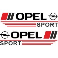 Набір наклейок на дзеркала авто - Opel Sport (2шт)