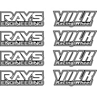 Набор виниловых наклеек на автомобильные диски - Volk racing wheel & rays engineering 4+4, 8 шт. v3